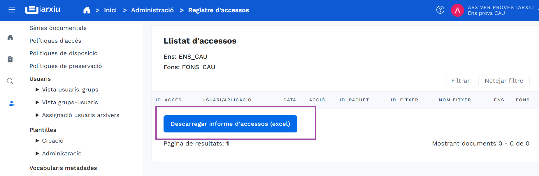 Descarrega informe