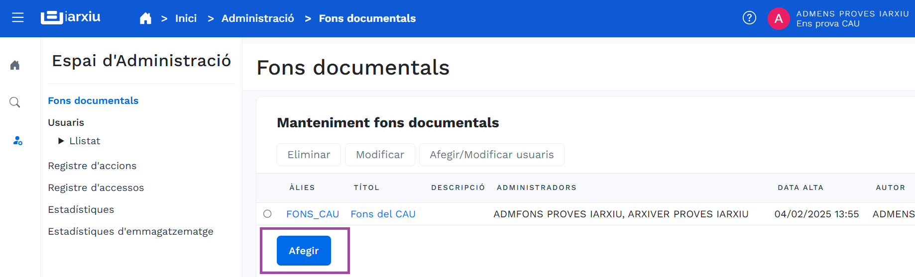 Documentary fund maintenance