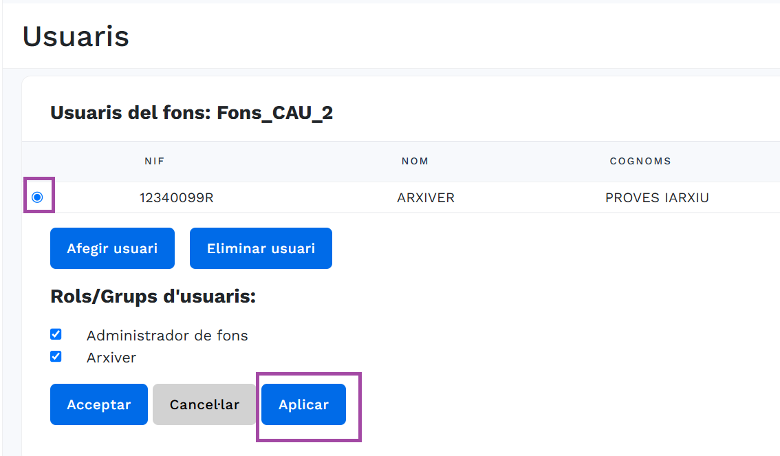 User role confirmation