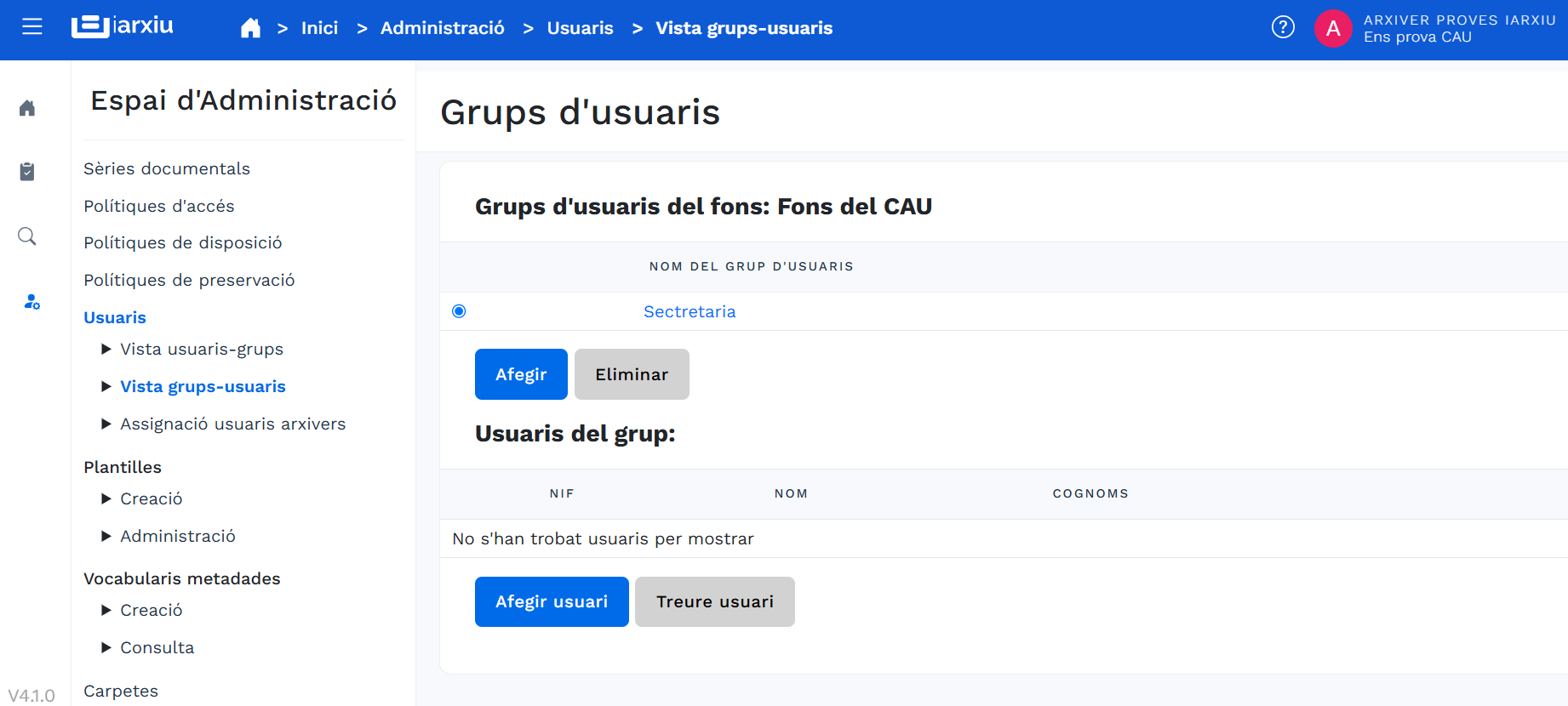 user-group view